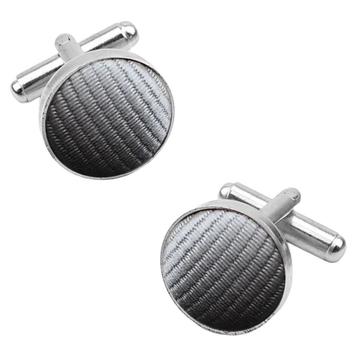 Fako Bijoux® - Manchetknopen - Staal & Streep - Ø 16mm - beschikbaar voor biedingen