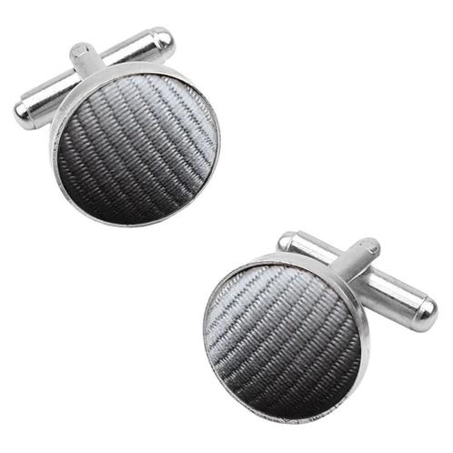 Fako Bijoux® - Manchetknopen - Staal & Streep - Ø 16mm -, Sieraden, Tassen en Uiterlijk, Manchetknopen, Verzenden