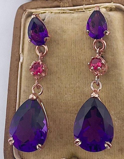 Zonder Minimumprijs - Oorbellen - 9 kt. Roségoud, Zilver, Sieraden, Tassen en Uiterlijk, Oorbellen