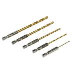 Hofftech 5-delige titanium boorset - duurzaam en compact..., Doe-het-zelf en Verbouw, Gereedschap | Boormachines, Ophalen of Verzenden