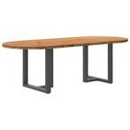 vidaXL Eettafel 240x100x74 cm ovaal massief eikenhout, Huis en Inrichting, Tafels | Eettafels, Verzenden, Nieuw