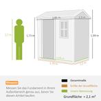 Tuinhuis Kunststof 2,1m² 186 X 130 X 199cm Tuinschuur Met Za, Tuin en Terras, Overige Tuin en Terras, Verzenden, Nieuw