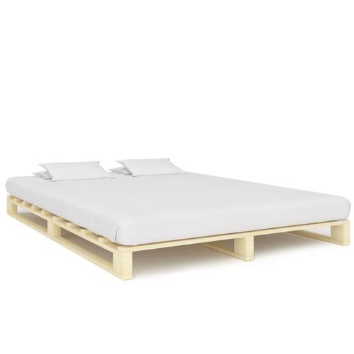 vidaXL Bedframe pallet massief grenenhout 160x200 cm, Huis en Inrichting, Slaapkamer | Bedden, 160 cm, 200 cm, Bruin, Tweepersoons