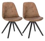 Set van 2 Scandinavische Stoelen – Hout & Zachte Zitting, Huis en Inrichting, Stoelen, Verzenden, Nieuw