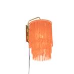 Oosterse wandlamp goud roze kap met franjes - Franxa, Huis en Inrichting, Lampen | Wandlampen, Nieuw, Overige materialen, Oosters