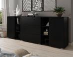 Dressoir mat zwart 190x39x68 lades industrieel, Verzenden, 150 tot 200 cm, Nieuw, Modern
