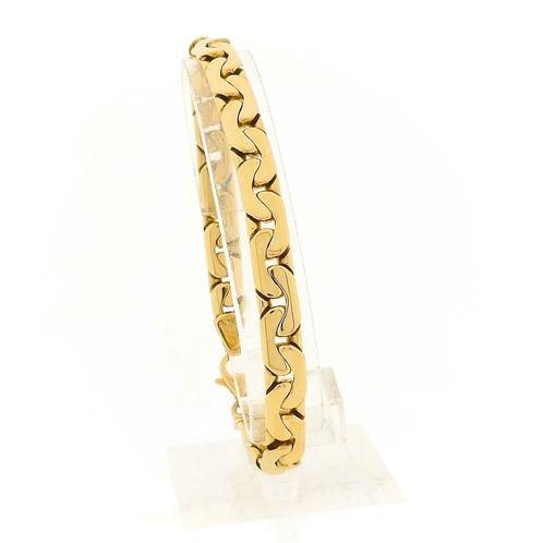 Gouden platte cardano schakel armband | 23 cm (karakas), Sieraden, Tassen en Uiterlijk, Armbanden, Overige kleuren, Gebruikt, Goud