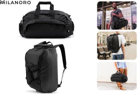 2dekans | Milanoro - Multifunctionele 2-in-1 rugzak/sporttas, Sieraden, Tassen en Uiterlijk, Tassen | Rugtassen, Zo goed als nieuw