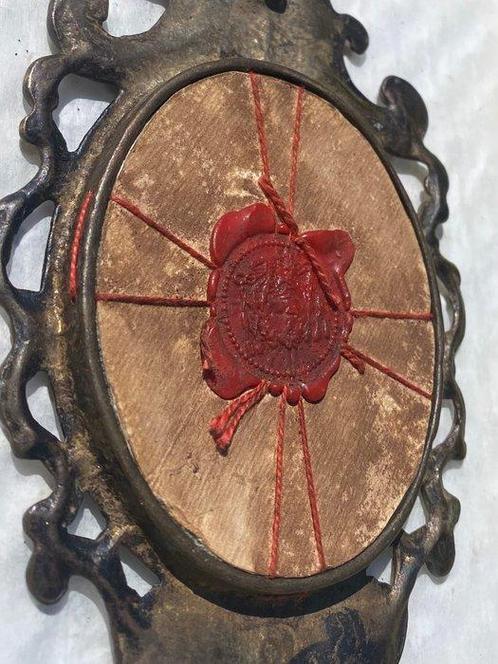 Reliekhouder - Brons, Glas, Textiel - 1850-1900 - Presepe di, Antiek en Kunst, Kunst | Niet-Westerse kunst