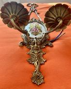 Capodimonte - Nachtlampje (2) - Verguld brons - Dubbele arm