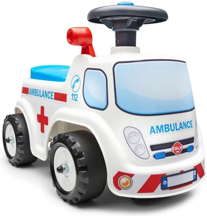 Falk Ambulance Ride-on - Unisex - Wit - Loopauto, Kinderen en Baby's, Speelgoed | Buiten | Voertuigen en Loopfietsen, Nieuw, Ophalen of Verzenden