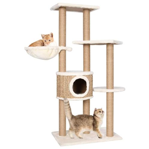 vidaXL Kattenmeubel met krabpalen 126 cm zeegras, Dieren en Toebehoren, Katten-accessoires, Nieuw, Verzenden