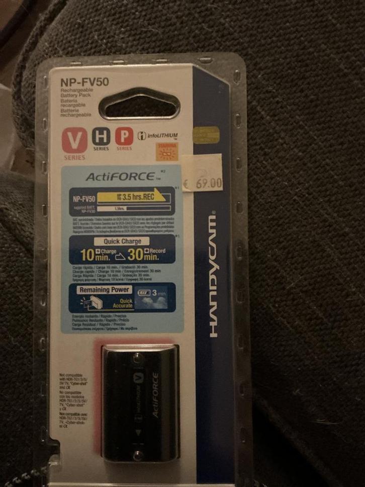 Sony NP-FV50 originele camera-accu – nieuw in verpakking, Audio, Tv en Foto, Accu's en Batterijen, Nieuw, Verzenden