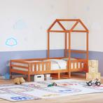 vidaXL Bedframe met huisje massief grenenhout wasbruin, 100 cm, Eenpersoons, Bruin, Verzenden