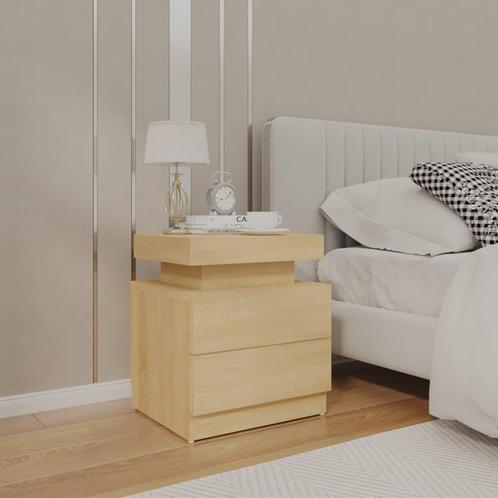 vidaXL Nachtkastje 45x35x52 cm bewerkt hout sonoma, Huis en Inrichting, Slaapkamer | Nachtkastjes, Nieuw, Minder dan 45 cm, Hout