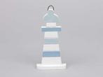 Vuurtoren Hout Blauw/Wit Maritiem 7,5x15 cm, Ophalen of Verzenden, Nieuw