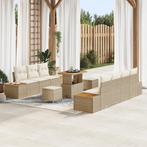 vidaXL 10-delige tuinset met kussens in beige van poly, Tuin en Terras, Tuinsets en Loungesets, Verzenden, Nieuw, Rotan, Tuinset