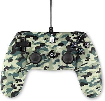 Spartan Gear Oplon Wired Controller Green Camo, Spelcomputers en Games, Spelcomputers | Sony PlayStation 4, Zo goed als nieuw