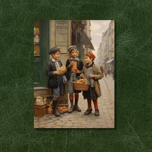Sarah Atelier (XXI) - Children on a street corner, Antiek en Kunst, Antiek | Overige Antiek