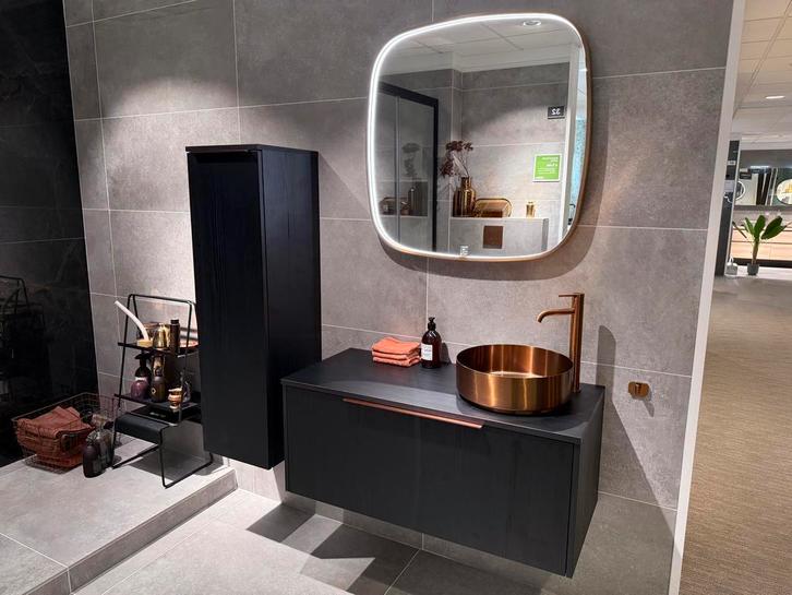 ACTIE: Badmeubelset 100cm voor waskom met kolomkast NIEUW, Huis en Inrichting, Badkamer | Badkamermeubels, 25 tot 50 cm, Wastafelkast