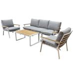 Showroommodel Porto stoel-bank loungeset 4-delig wit, Tuin en Terras, Tuinsets en Loungesets, Ophalen of Verzenden, Nieuw