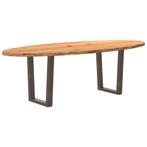 vidaXL Eettafel 240x100x74 cm ovaal massief eikenhout, Verzenden, Nieuw