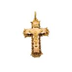 Gouden antieke hanger van een kruis met corpus | INRI, Ophalen of Verzenden, Gebruikt, Goud, Overige merken
