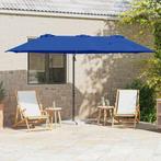 vidaXL Parasol Azurblauw 372 x 198 x 243 cm Polyester en, Tuin en Terras, Parasols, Verzenden, Nieuw, 1 tot 2 meter