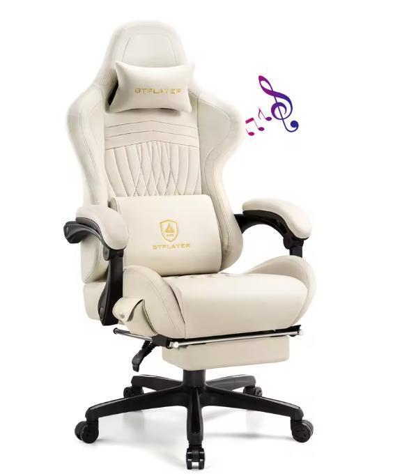 Nieuw: Gaming stoel – met Luidspreker, zwart, grijs, wit, Huis en Inrichting, Bureaustoelen, Bureaustoel, Nieuw, Ergonomisch, Gaming bureaustoel