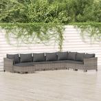 vidaXL 8-delige Loungeset met kussens poly rattan grijs, Verzenden, Nieuw, Rotan, Loungeset