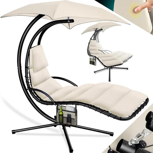 Kesser® Hangstoel met parasol en zitkussens, 200 x 194 100 c, Tuin en Terras, Tuinmeubel-accessoires, Nieuw, Verzenden