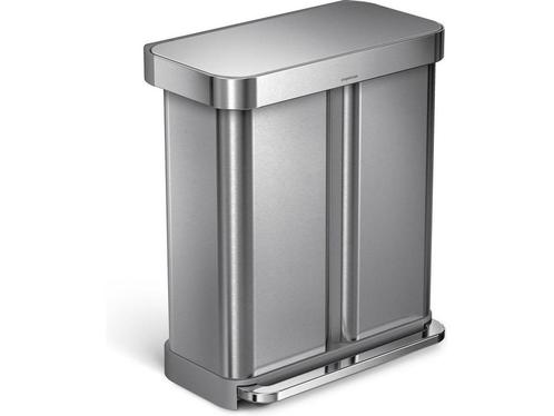 Simplehuman Rectangular - Prullenbak - 58 Liter Inhoud - Met, Huis en Inrichting, Woonaccessoires | Overige, Zo goed als nieuw