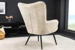 Moderne fauteuil SCANDINAVIA champagne grijs Boucle met, Ophalen of Verzenden, Nieuw