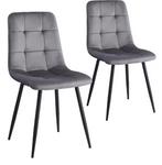 Set van 2 Gestoffeerde Eetkamerstoelen – Corduroy & Metalen, Huis en Inrichting, Stoelen, Verzenden, Nieuw