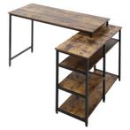 TRUUSK Hoekbureau Zwart Bruin 135 Cm X 90 Cm X 79 Cm, Huis en Inrichting, Bureaus, Verzenden, Nieuw