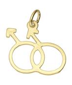 Gouden Man-Man teken ketting hanger, Verzenden, Nieuw