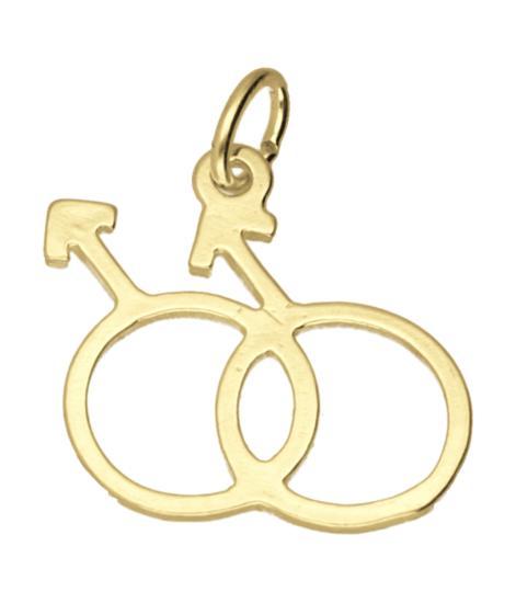 Gouden Man-Man teken ketting hanger, Sieraden, Tassen en Uiterlijk, Kettinghangers, Verzenden