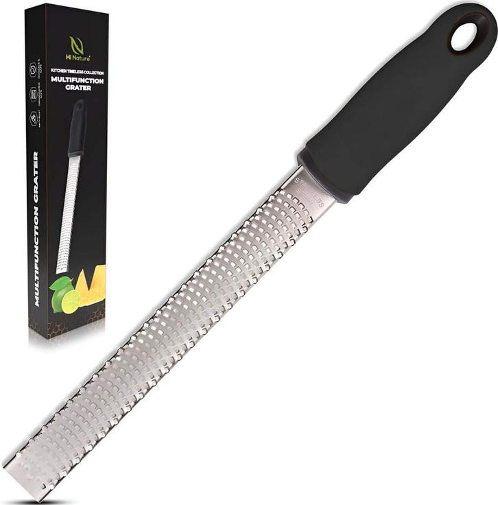 HI NATURE™ Premium Rasp zester - Handrasp lang- Citroenrasp, Huis en Inrichting, Keuken | Keukenbenodigdheden, Zo goed als nieuw
