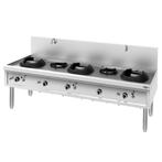 GGM Gastro | Gas wok fornuis - 3+2-pits - 10 kW | WHGS-3+2