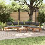 vidaXL Tuinbankset 3 pcs Bruin en donkergrijs en bruin, Verzenden, Nieuw