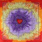 Bandana Zakdoek Tie Dye Paisley Print Paars Geel Rood, Nieuw