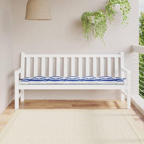 vidaXL Bankkussen gestreept 180x50x7 cm stof gestreept wit, Huis en Inrichting, Woonaccessoires | Kussens, Nieuw, Verzenden