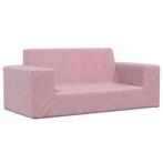 vidaXL Kinderbank 2-zits zacht pluche roze, Verzenden, Nieuw