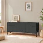 Tv-meubel - zwart - 146 x 35 x 62 cm, Verzenden, Nieuw, 150 tot 200 cm