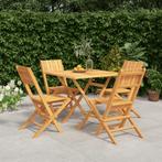 vidaXL 5-delige Tuinset massief teakhout, Verzenden, Nieuw, Hout, Tuinset