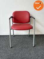 Vergaderstoel - Ahrend 320 - nieuw rood kunstleer - zilvergr, Vergader- of Presentatieruimte, Ophalen of Verzenden, Gebruikt, Stoel