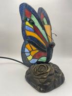 Tafellamp - Glas-in-lood - Lamp met glas-in-lood vlinder, Antiek en Kunst