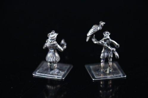 Miniatuur beeldje - Straatmuzikanten (2) - .835 zilver, Antiek en Kunst, Antiek | Goud en Zilver