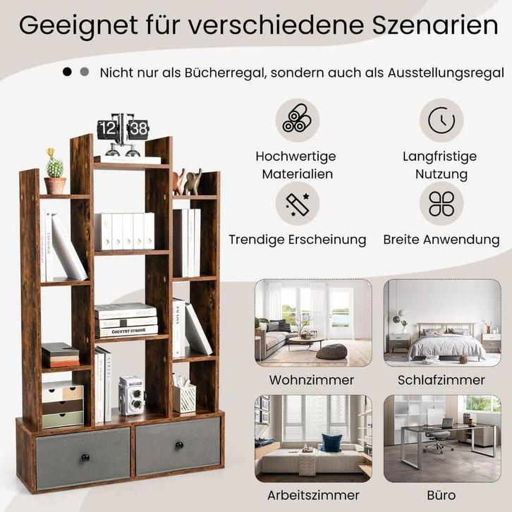 2dekans | Coast 12 verdiepingen tellende boekenplank met een, Huis en Inrichting, Kasten | Boekenkasten, Zo goed als nieuw, Ophalen of Verzenden