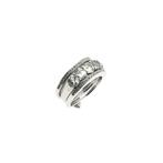 18 Krt. Witgouden ringen set met aquamarijn en diamant ;..., Sieraden, Tassen en Uiterlijk, Gebruikt, Overige kleuren, Ophalen of Verzenden